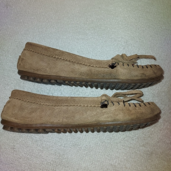 Minnetonka Light Brown moccasin slip-on shoe sz 10 - Picture 5 of 8